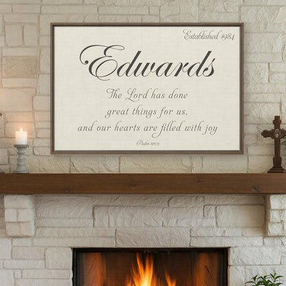Personalized Christian Wedding Gift Psalm 126:3