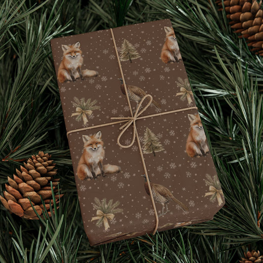 Fox and Pheasant Woodland Premium Gift Wrap