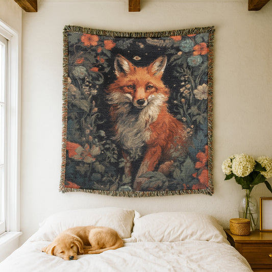 Rustic Fox Woven Blanket