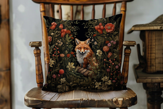 William Morris Inspired Fox Pillow Cover