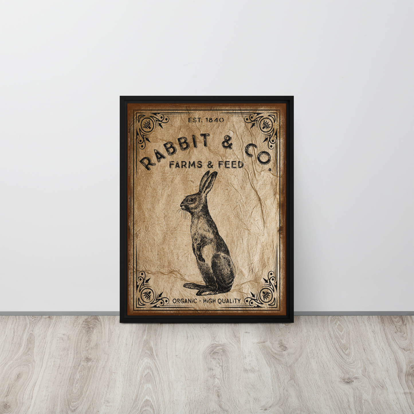 Wood Framed Rabbit & Co Canvas Art