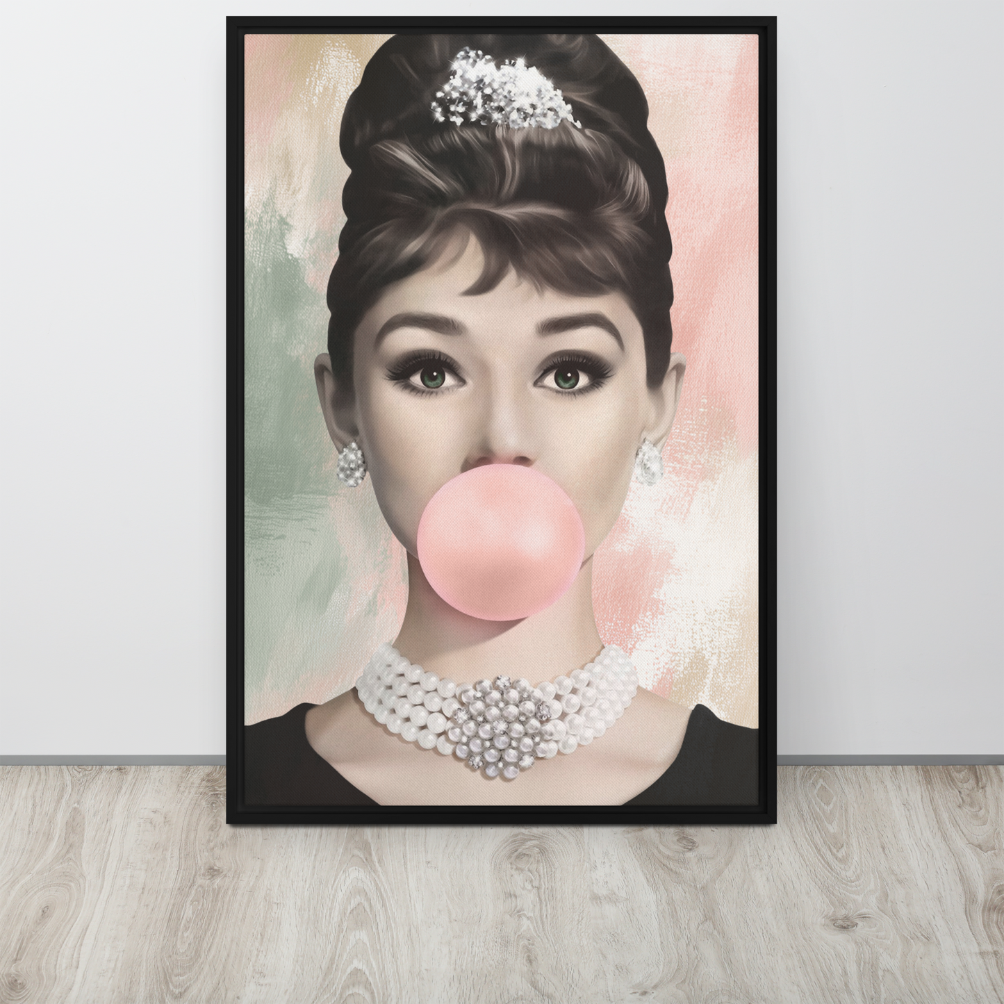 Audrey Bubble Abstract Framed Canvas