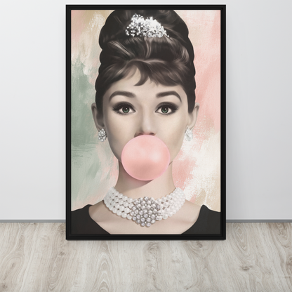 Audrey Bubble Abstract Framed Canvas