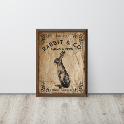Wood Framed Rabbit & Co Canvas Art