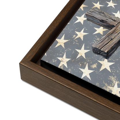 Christian Patriotic Wood Framed Canvas