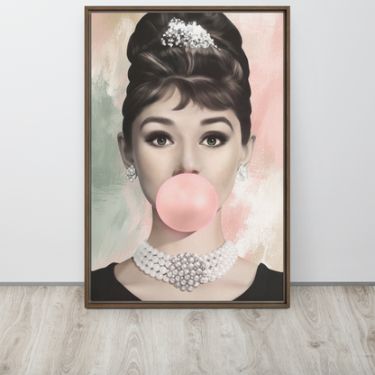Audrey Bubble Abstract Framed Canvas