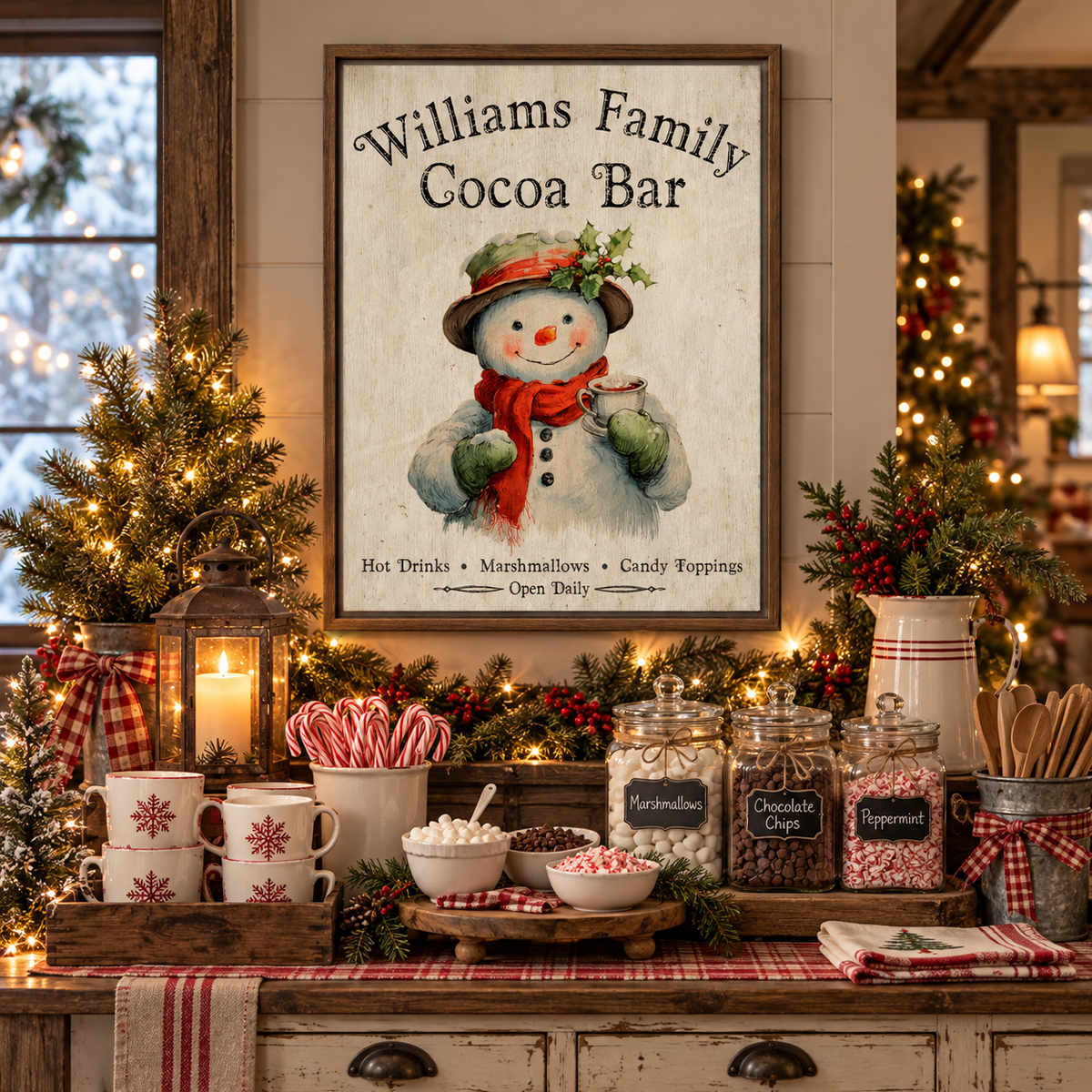 Personalized Cocoa Bar Framed Canvas Art