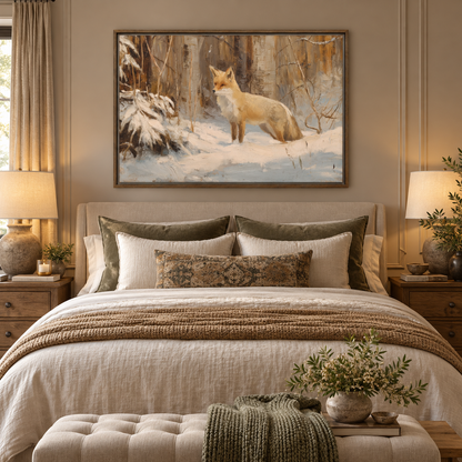 Winter Fox Framed Canvas Art
