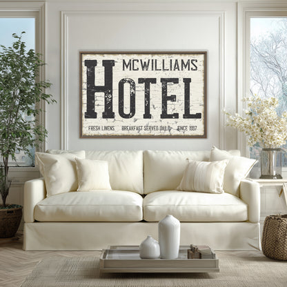 Personalized Hotel Framed Canvas Art