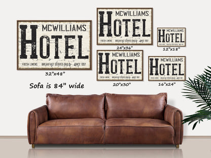 Personalized Hotel Framed Canvas Art