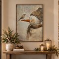 Snowman Framed Canvas Print, Whimsical Winter Decor