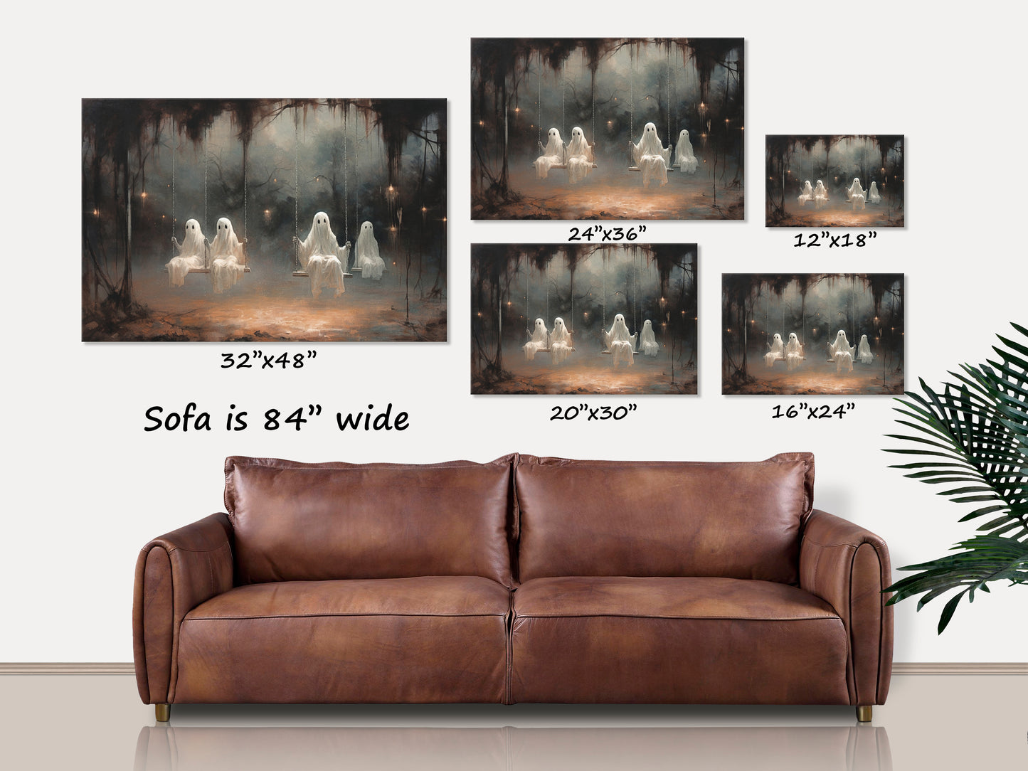 Ghosts on Swings Canvas Art