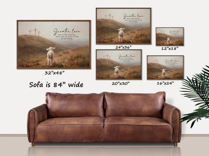 Greater Love John 15:13 Framed Canvas Art