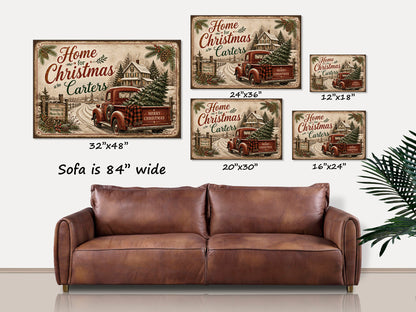 Personalized Home for Christmas Canvas Art