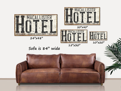 Personalized Hotel Sign