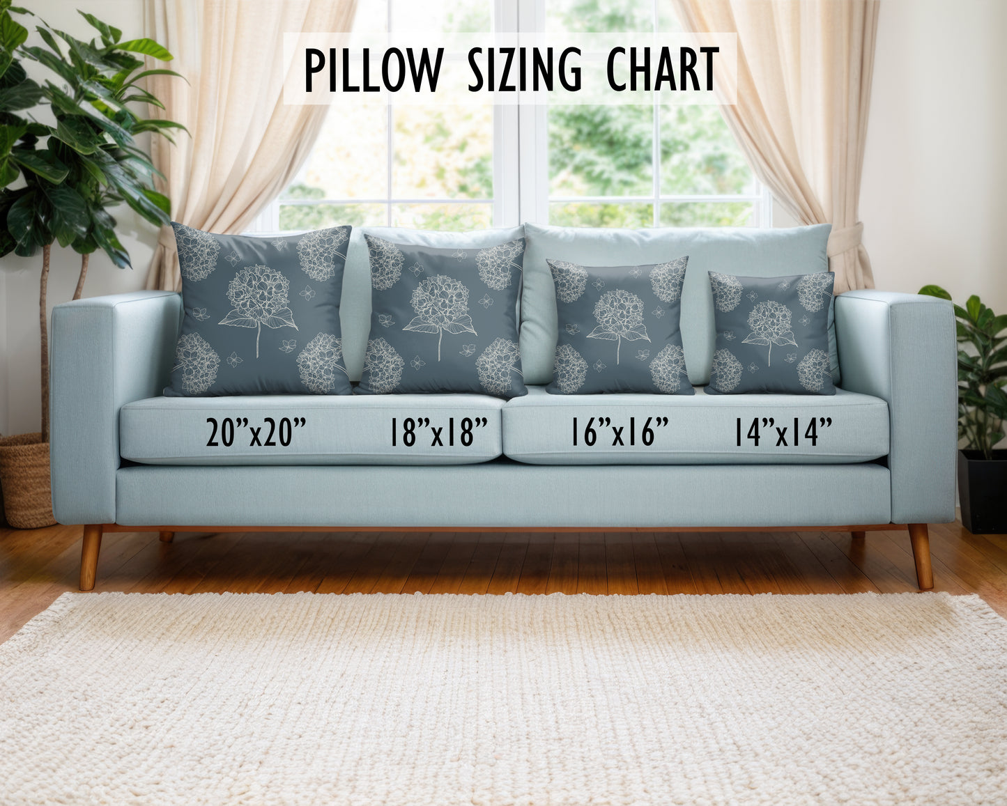Hydrangea Cottagecore Faux Suede Pillow Cover