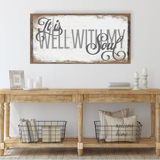 Christian Sign It Is Well With My Soul, Modern Farmhouse Decor, Christian Gifts, Vintage Signs, Rustic Decor, Christian Hymn Art