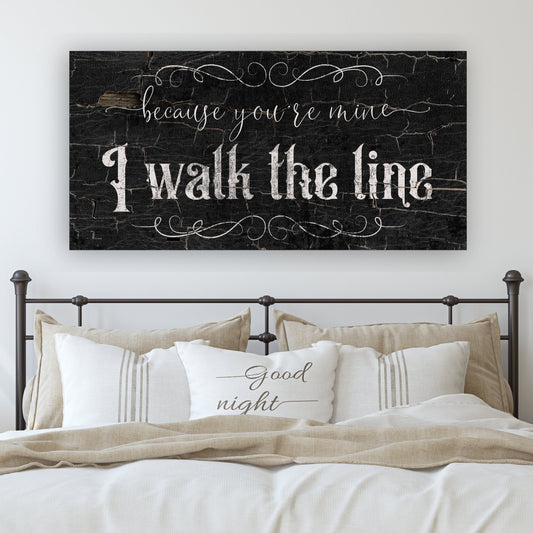 I Walk The Line Canvas Wall Art Sign, Johnny Cash Quote, Anniversary Gift Ideas, Johnny Cash Decor, Large Wall Art, Country Music Gifts