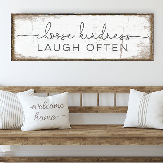 Choose Kindness Laugh Often Sign, Large Canvas Sign, Modern Farmhouse Decor, Inspirational Gifts, Best Friend Gift