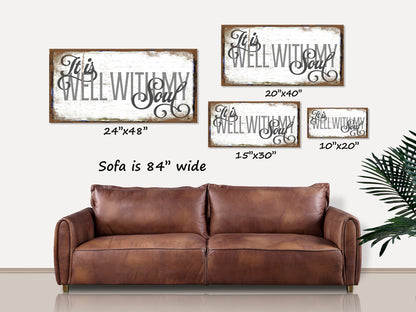 Christian Sign It Is Well With My Soul, Modern Farmhouse Decor, Christian Gifts, Vintage Signs, Rustic Decor, Christian Hymn Art