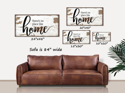 There's No Place Like Home Canvas Sign, Modern Farmhouse Decor, Fixer Upper Decor, Large Canvas Sign, Farmhouse Signs, Signs With Sayings