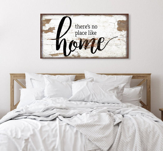 There's No Place Like Home Canvas Sign, Modern Farmhouse Decor, Fixer Upper Decor, Large Canvas Sign, Farmhouse Signs, Signs With Sayings