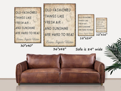 Fresh Air And Sunshine, Vintage Home Decor, Laura Ingalls Wilder Quote, Signs With Quotes, Inspirational Signs, Gift Ideas For Her