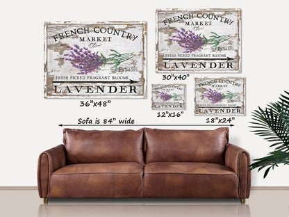 French Country Lavender , Canvas Wall Art, Farmhouse Decor, Vintage Kitchen Decor, Vintage Signs, Antique Sign, French Country Decor