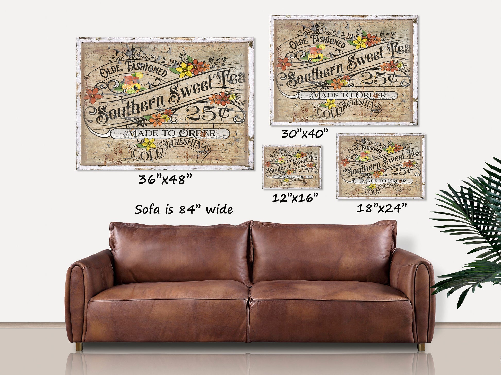 Southern Sweet Tea Canvas Sign, Farmhouse Decor, Rustic Decor, Large Canvas Signs, Vintage Signs, Cottage Decor, Vintage Inspired