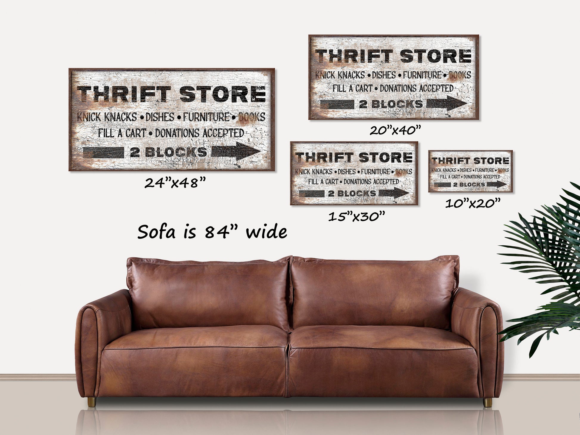 Rustic Thrift Store Sign, Modern Farmhouse Decor, Large Canvas Wall Art, Antiques Sign, Vintage Decor, Old Time Signs, Rustic Decor