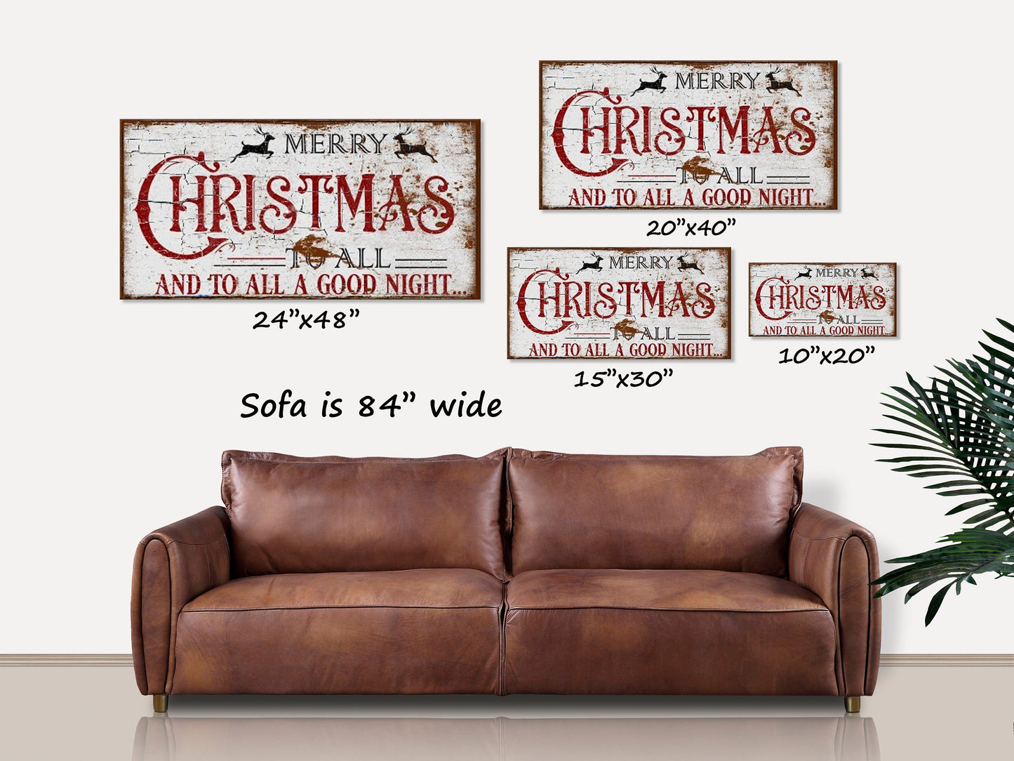 Merry Christmas To All Sign, Vintage Christmas Decor, Large Canvas Wall Art, Christmas Sign, Vintage Holiday Decor, Holiday Signs,