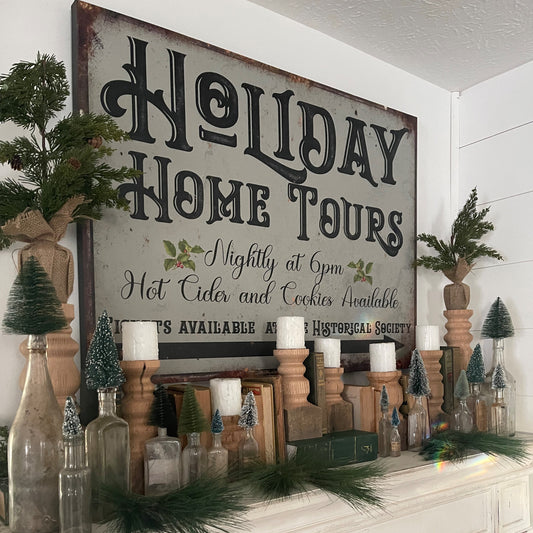 Vintage Holiday Decor, Holiday Home Tours Canvas Wall Art, Christmas Signs, Old Fashioned Christmas, Holiday Decorations, Christmas Wall Art