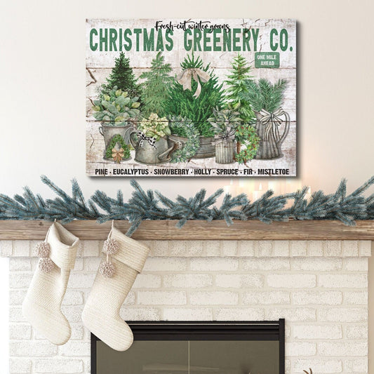 Christmas Sign, Christmas Greenery Canvas, Holiday Decor, Christmas Decorations, Vintage Christmas Decor, Canvas Wall Art, Christmas Art