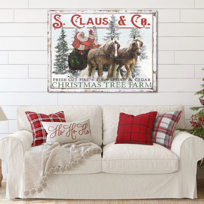Holiday Decor, S Claus & Co Christmas Tree Farm, Christmas Canvas Wall Art, Christmas Signs, Retro Christmas, Holiday Signs, Santa Picture