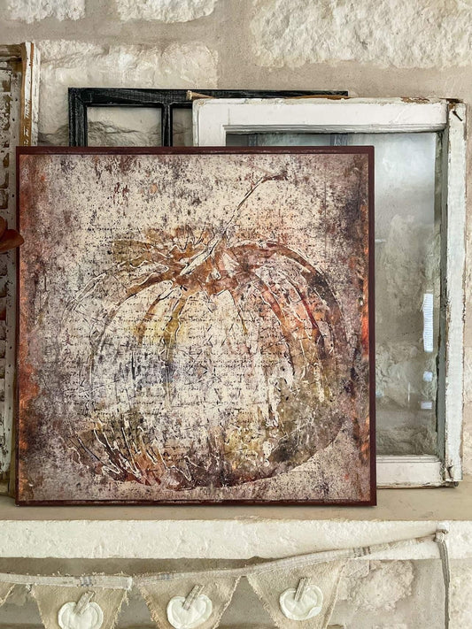Fall Decor, Pumpkin Decor, Primitive Fall Decor, Fall Wall Art, Vintage Inspired, Large Canvas Wall Art, Autumn Decor, Pumpkin Sign
