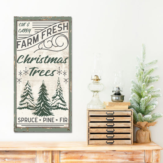 Holiday Decor, Farm Fresh Christmas Trees, Canvas Wall Art, Christmas Signs, Retro Holiday Decorations, Vintage, Xmas Trees
