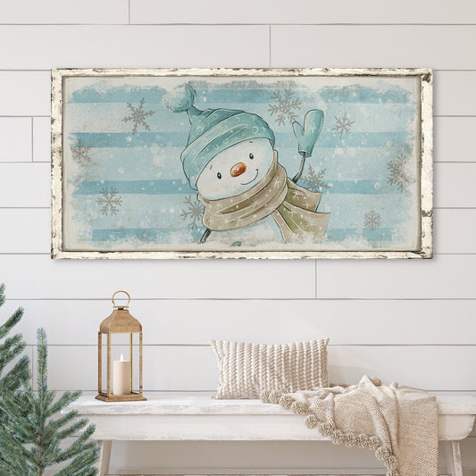 Snowman Wall Decor, Winter Canvas Wall Art, Holiday Decor, Winter Decorations, Sweet Snowman, Little Boy Snowman, Kids Room Decor