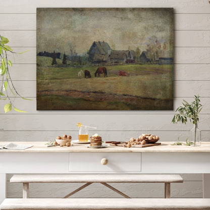Farm Landscape Canvas Wall Art, Vintage Farmhouse Sign, Modern Farmhouse Decor, Vintage Art, Vintage Signs, Wall Art, Distressed Art