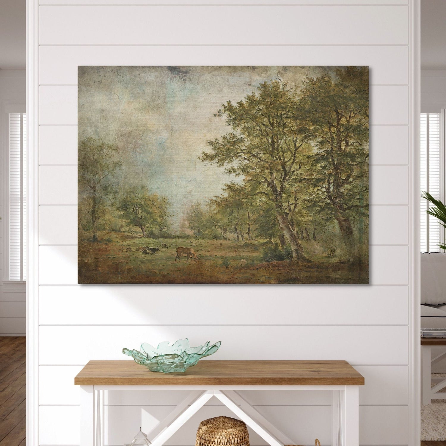 Pastoral Landscape, Vintage Home Decor, Large Canvas Wall Art, Vintage Farmhouse Decor, Vintage Reproduction