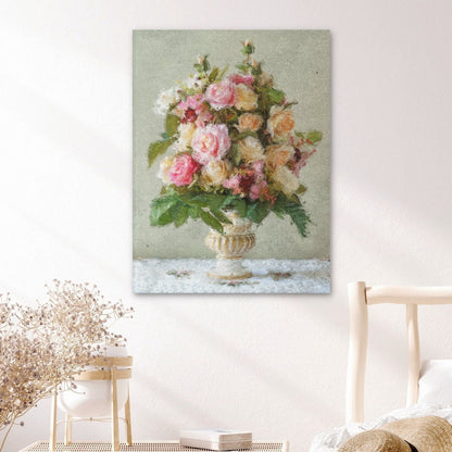 Peonies Print, Large Canvas Wall Art, Summer Flower Picture, Peonies In A Vase, Vintage Home Decor, Vintage Floral Art, Peony Gifts