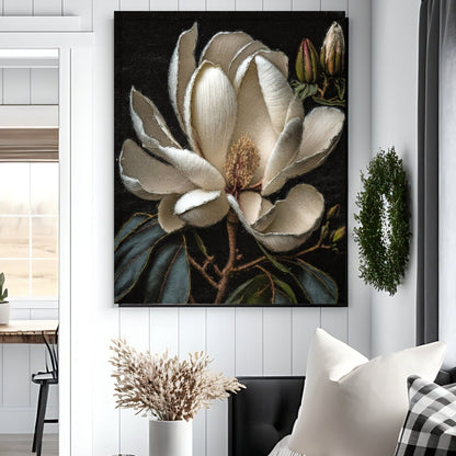 Magnolia In Bloom, Vintage Spring Decor, Large Canvas Wall Art, Vintage Floral Sign, Modern Farmhouse Decor, Vintage Farmhouse Wall Art