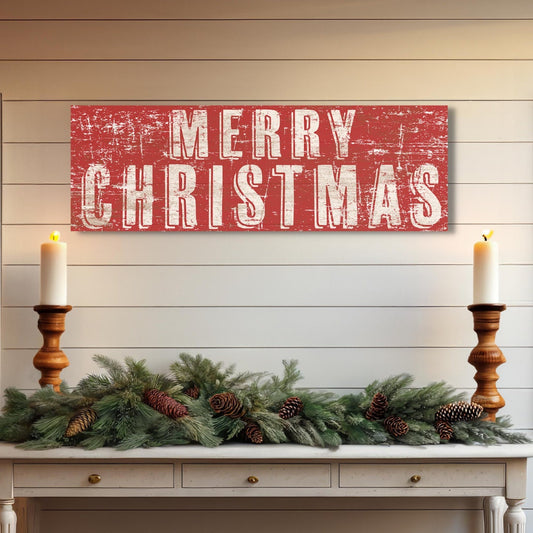 Christmas Signs, Vintage Christmas Decorations, Canvas Wall Art, Holiday Decor, Merry Christmas, Vintage Farmhouse Decor, Christmas Sign,