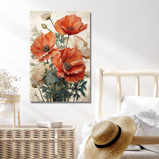 california poppies vintage canvas wall art