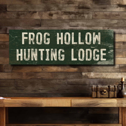 Custom Hunting Lodge Canvas Sign, Personalized Gifts For Him, Lodge Decor, Cabin Wall Art, Weathered And Distressed Canvas Art, Hunter Gifts
