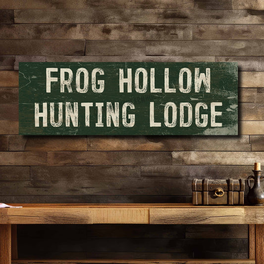 Custom Hunting Lodge Canvas Sign, Personalized Gifts For Him, Lodge Decor, Cabin Wall Art, Weathered And Distressed Canvas Art, Hunter Gifts