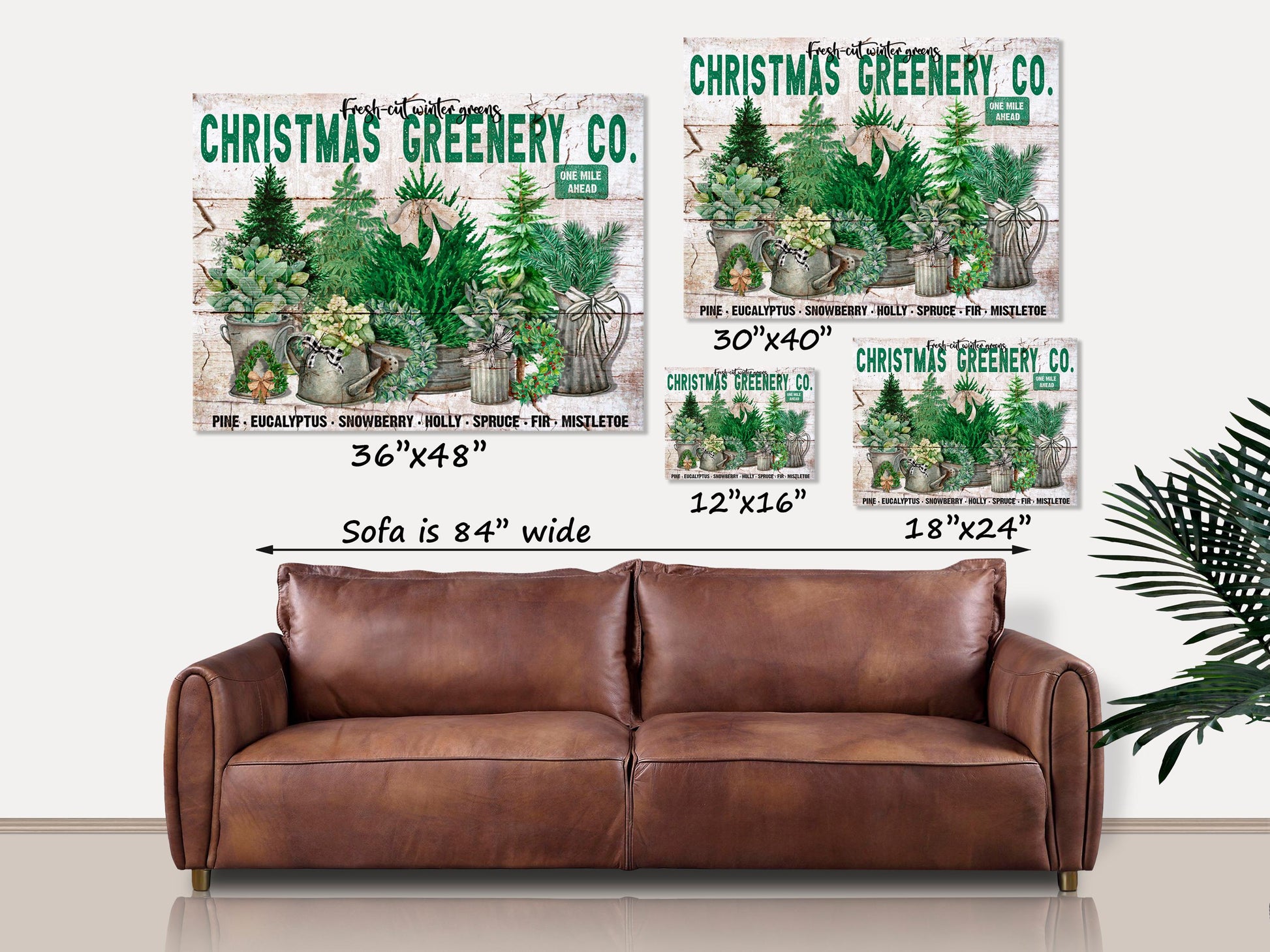 Christmas Sign, Christmas Greenery Canvas, Holiday Decor, Christmas Decorations, Vintage Christmas Decor, Canvas Wall Art, Christmas Art