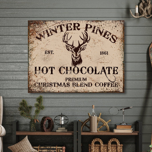 Hot Cocoa Bar, Personalized Hot Chocolate Sign, Hot Chocolate Bar, Custom Canvas Wall Art, Winter Decor, Winter Art, Family Christmas Gift