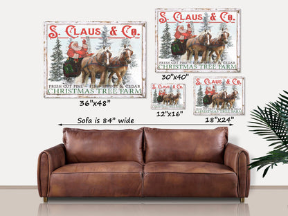 Holiday Decor, S Claus & Co Christmas Tree Farm, Christmas Canvas Wall Art, Christmas Signs, Retro Christmas, Holiday Signs, Santa Picture