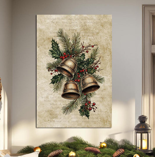 sleigh bells canvas sign