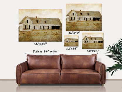 Old Barn Canvas Art, Vintage Art Reproduction, Vintage Home Decor, Large Canvas Wall Art, Vintage Farmhouse Decor, Rustic Barn Decor